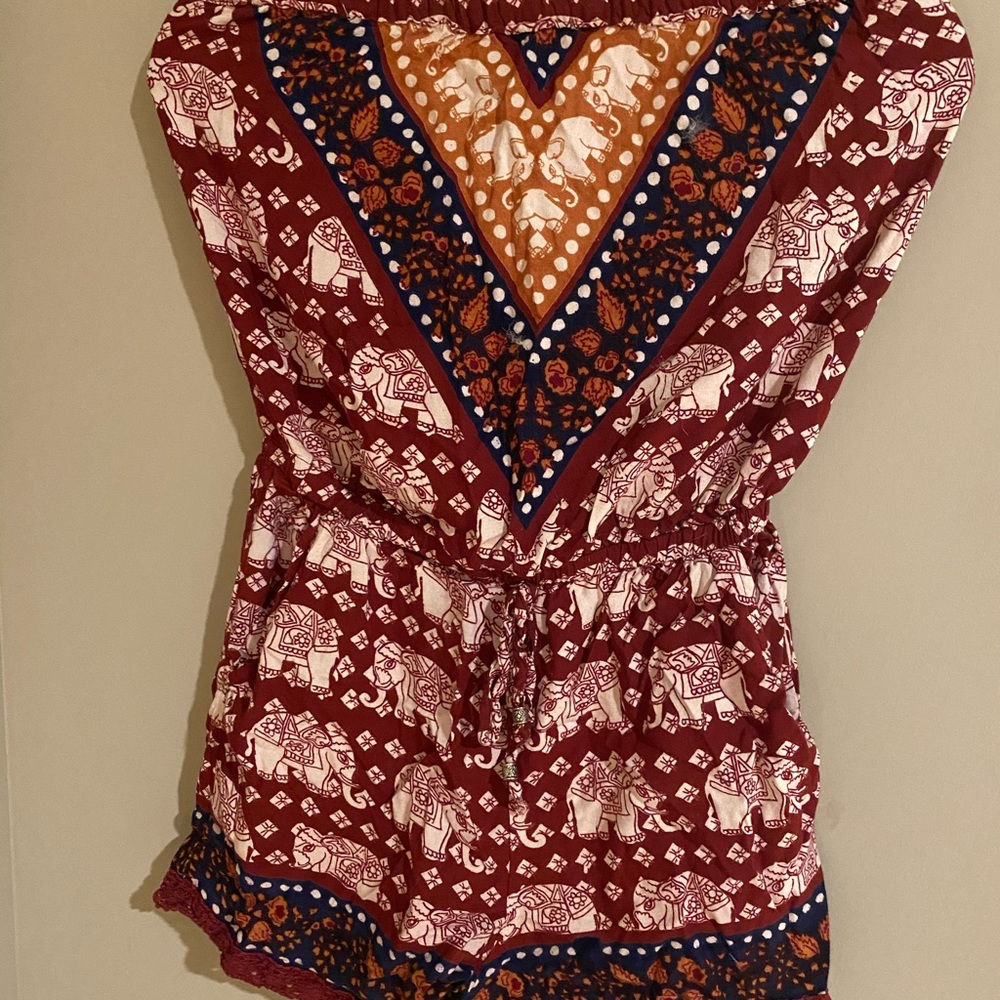 Elephant Print Romper